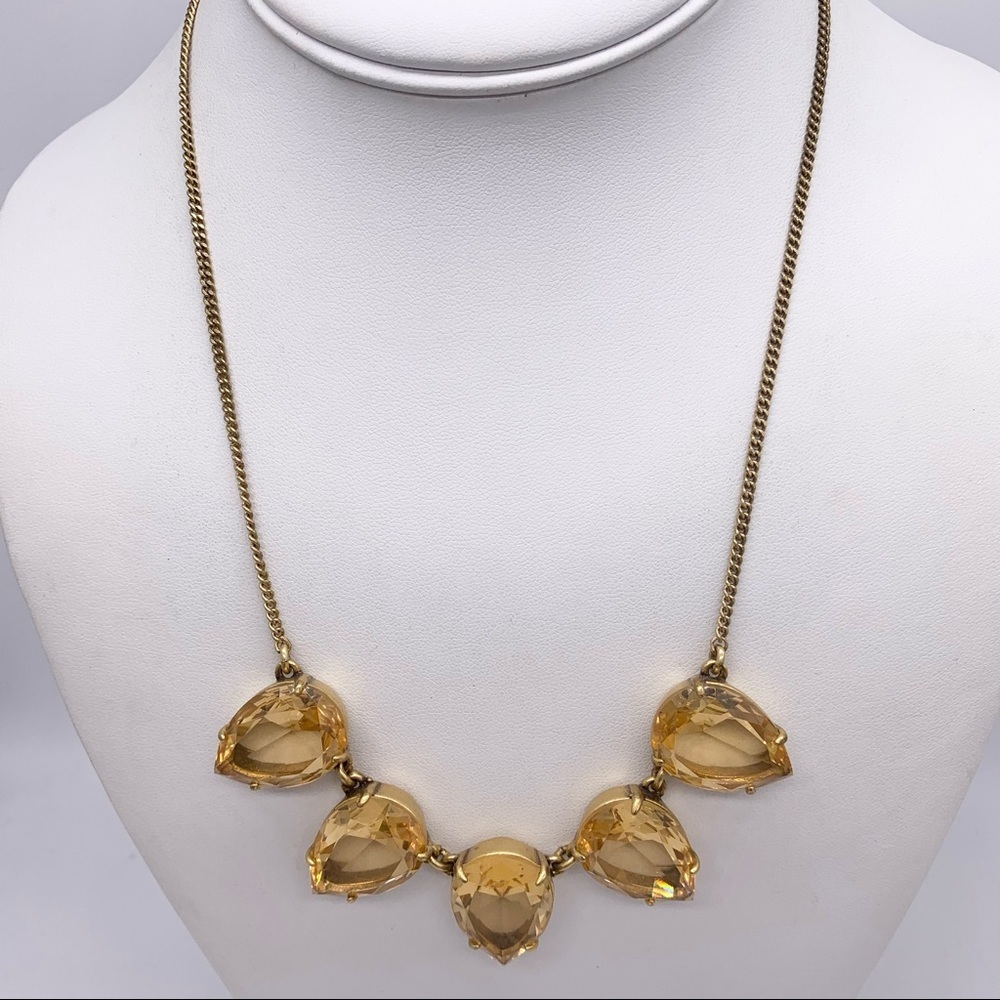 J. Crew Peach Teardrop Jeweled Necklace